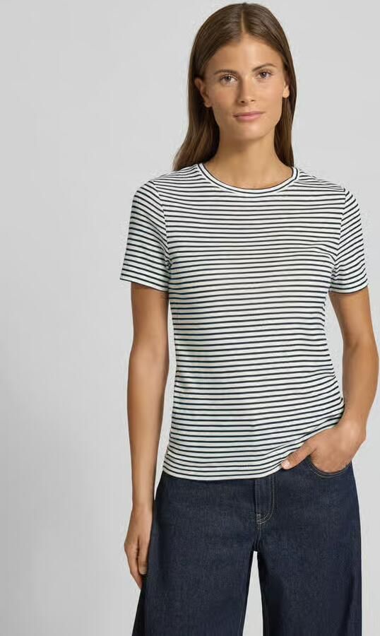 Rich & Royal T-shirt met geribde ronde hals - Foto 2