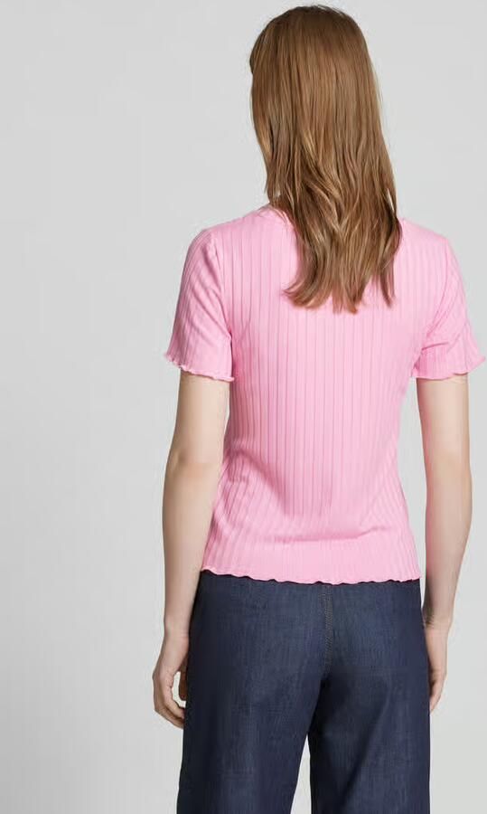 Rich & Royal T-shirt met geribde ronde hals