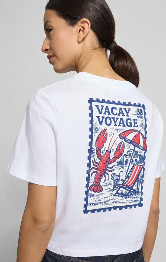 Rich & Royal T-shirt met knoopdetail en ronde hals