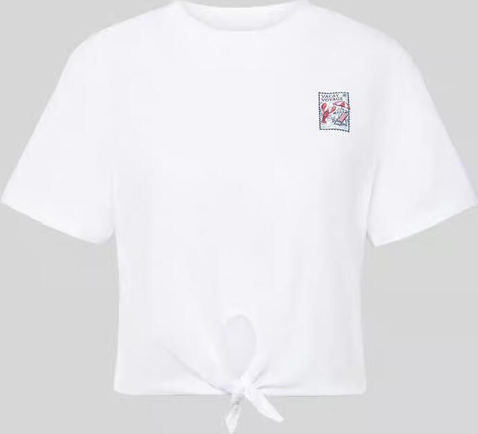 Rich & Royal T-shirt met knoopdetail en ronde hals - Foto 2