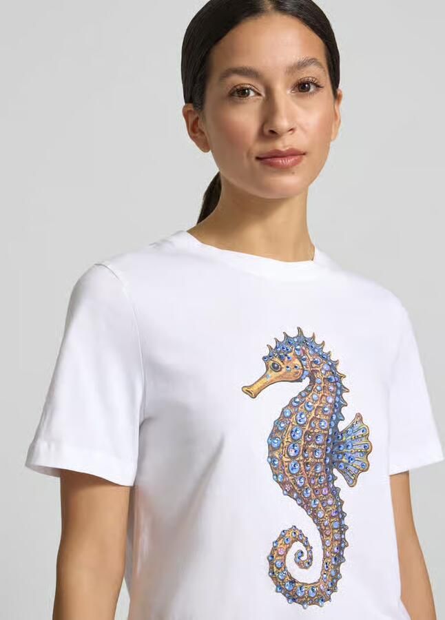 Rich & Royal T-shirt met motiefprint en ronde hals