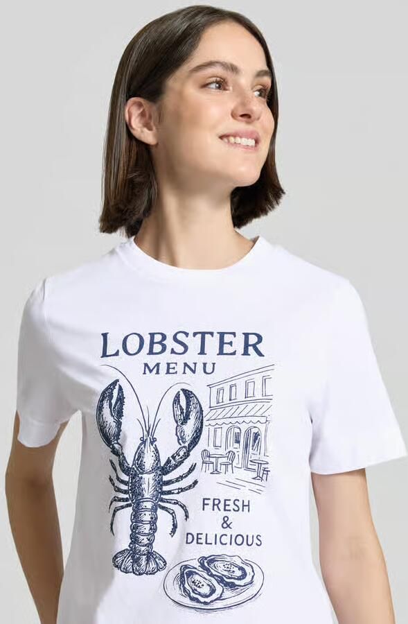 Rich & Royal T-shirt met motiefprint en ronde hals