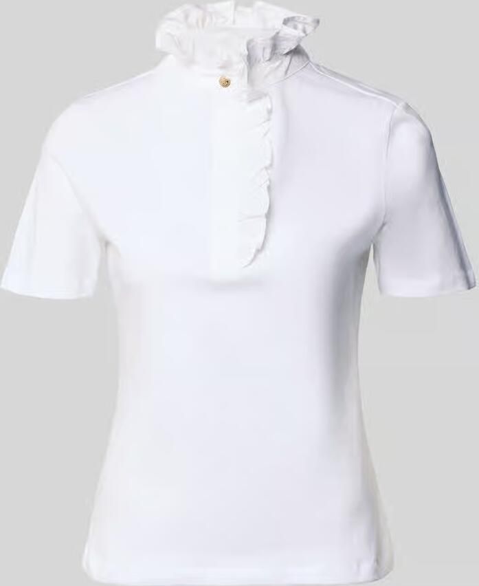 Rich & Royal T-shirt met opstaande kraag en ruches - Foto 2