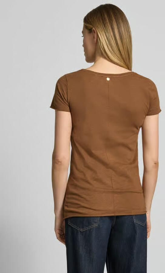 Rich & Royal T-shirt met ronde hals en rolzoom - Foto 2
