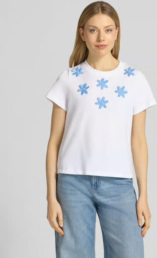 Rich & Royal T-shirt met stitchings en parels - Foto 2