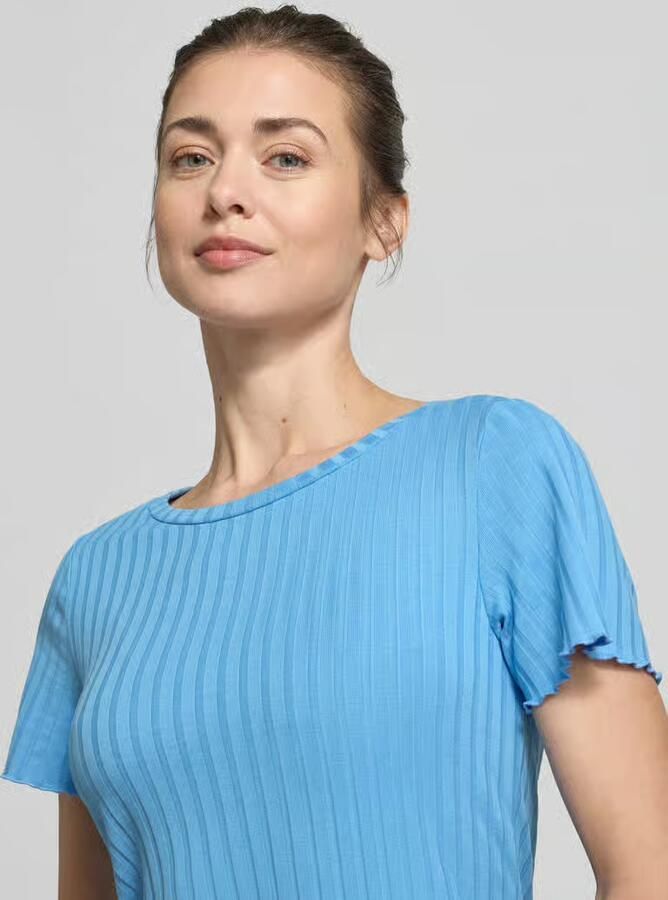 Rich & Royal T-shirt van viscosemix met riblook