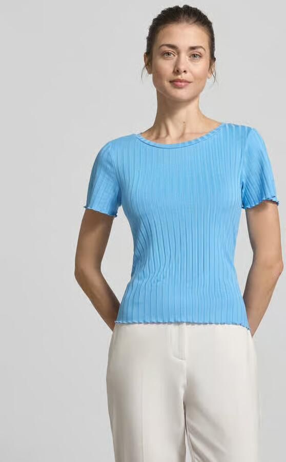 Rich & Royal T-shirt van viscosemix met riblook - Foto 2