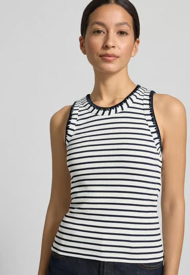 Rich & Royal Tanktop met stitchings en ronde hals