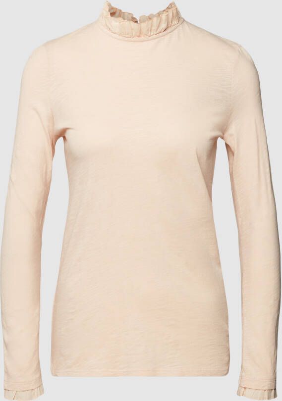 Rich & Royal Shirt met lange mouwen 2409 O Slub F LS met ruches aan de halslijn en manchetten
