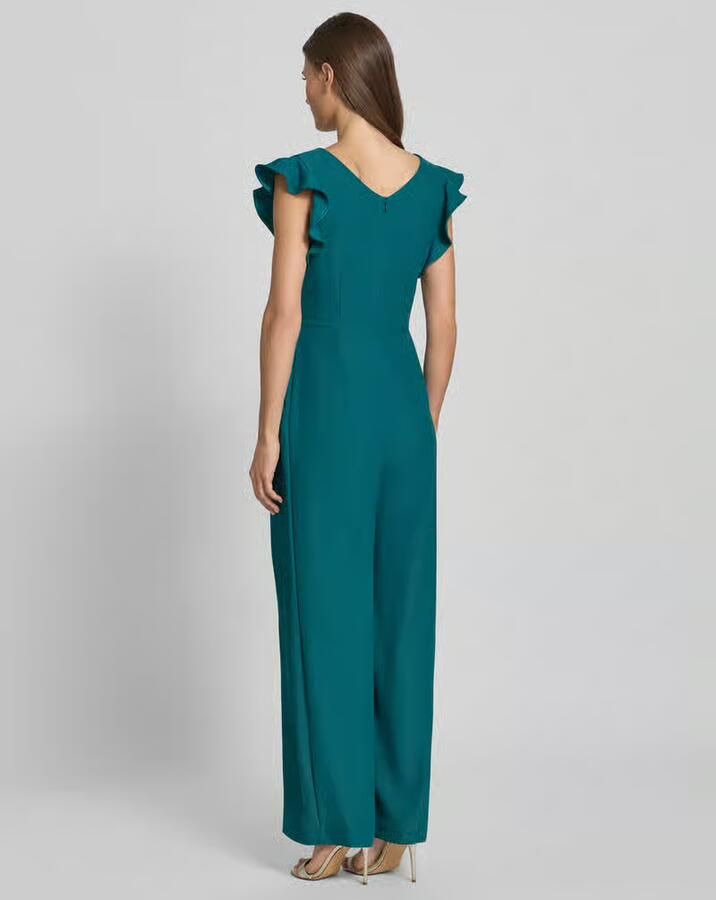 RINASCIMENTO Cocktail-jumpsuit met volants en strikceintuur