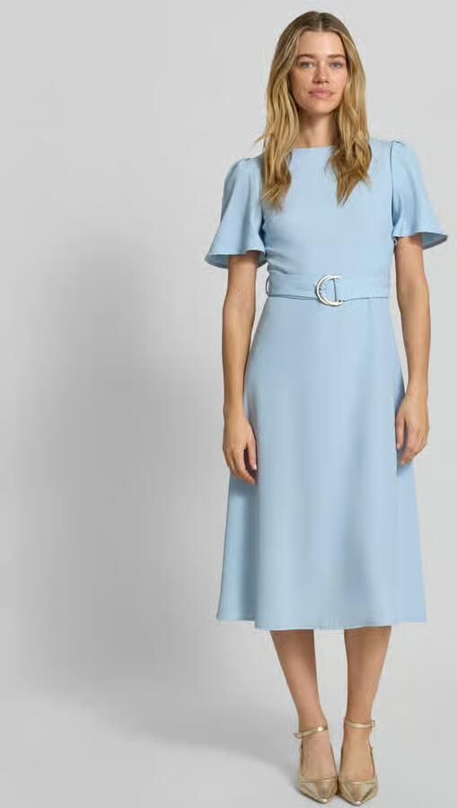 RINASCIMENTO cocktailjurk met riem en ronde hals - Foto 3
