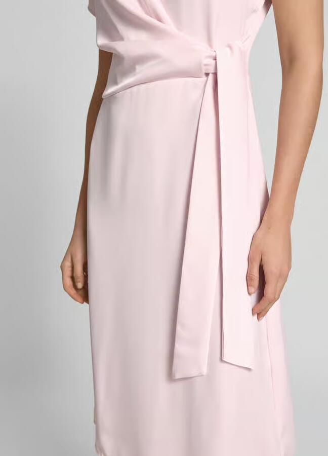 RINASCIMENTO Knie-lange cocktailjurk met knoopdetail en ritssluiting
