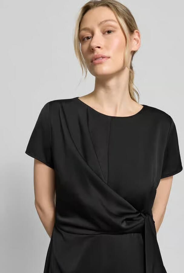 RINASCIMENTO Knie-lange cocktailjurk met knoopdetail en ritssluiting