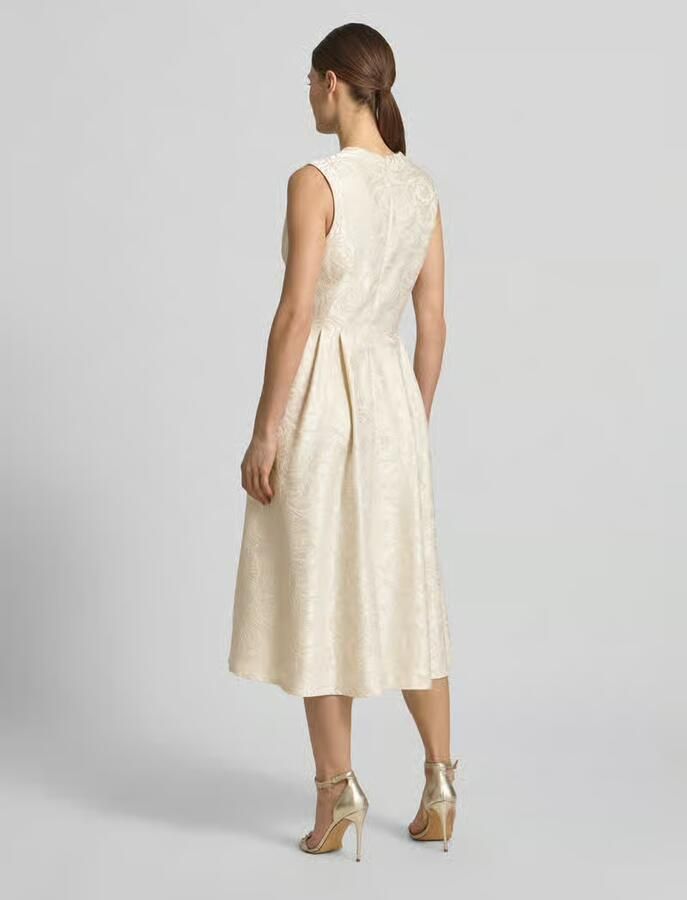 RINASCIMENTO regular fit midi-jurk met florale all-over stitching