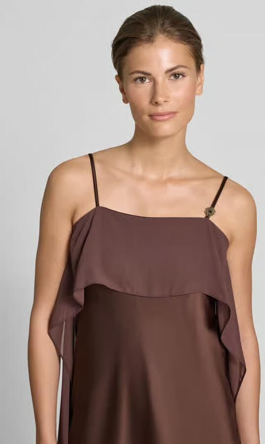 RINASCIMENTO regular fit midi-jurk van satijn