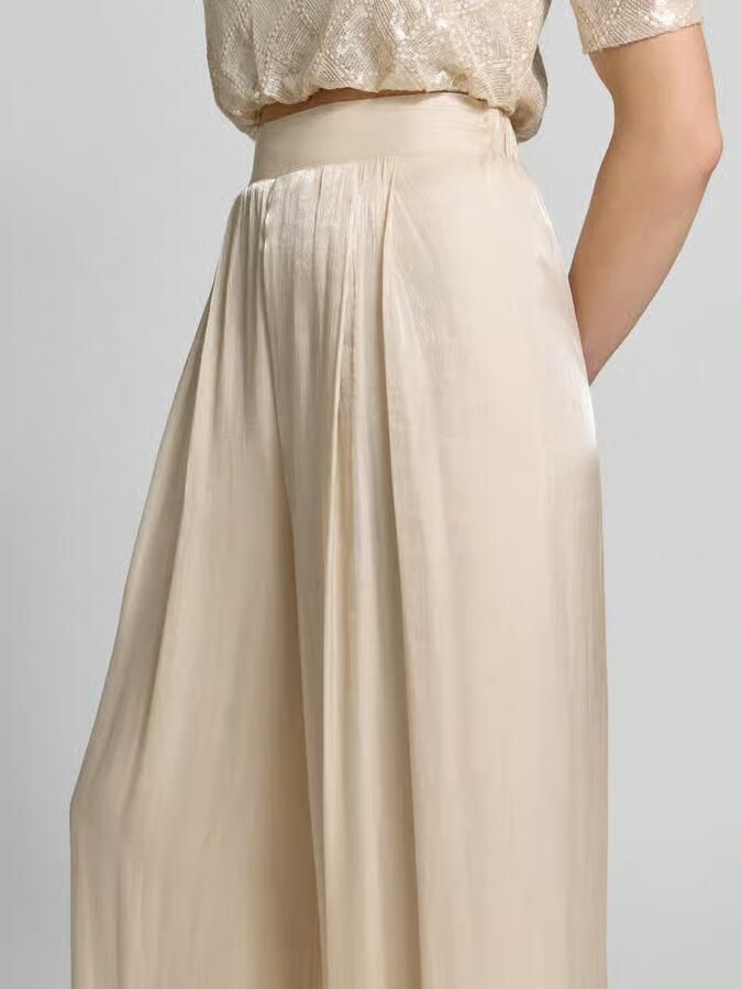 RINASCIMENTO Wide leg broek van vloeiende stof met elastische band