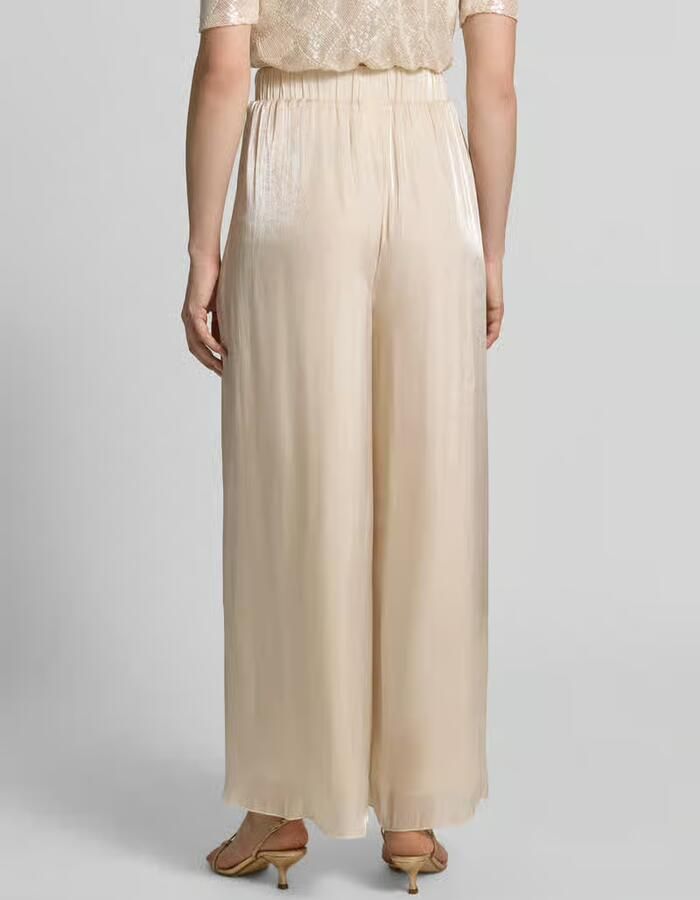RINASCIMENTO Wide leg broek van vloeiende stof met elastische band - Foto 3