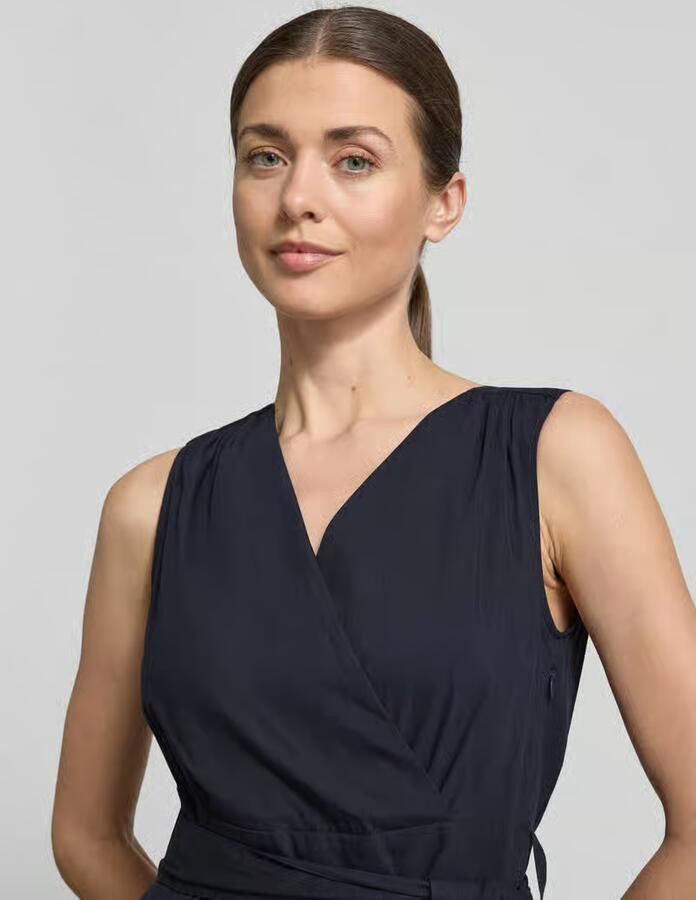 ROBE LÉGÈRE Midi-jurk met V-hals en bindceintuur