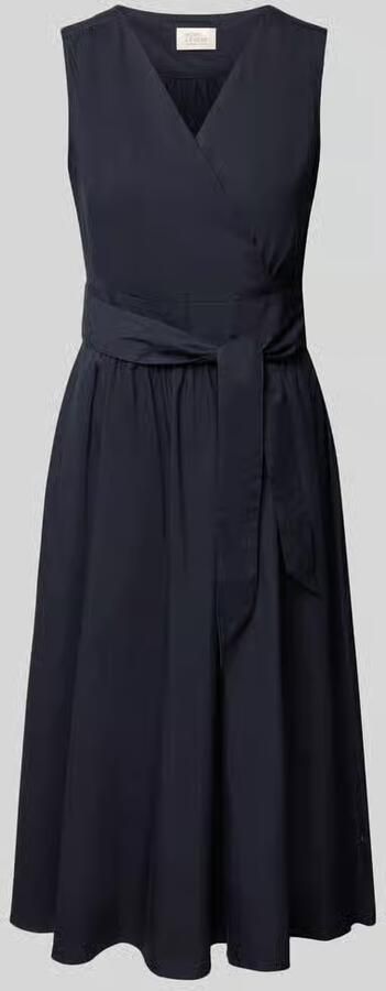 ROBE LÉGÈRE Midi-jurk met V-hals en bindceintuur - Foto 2