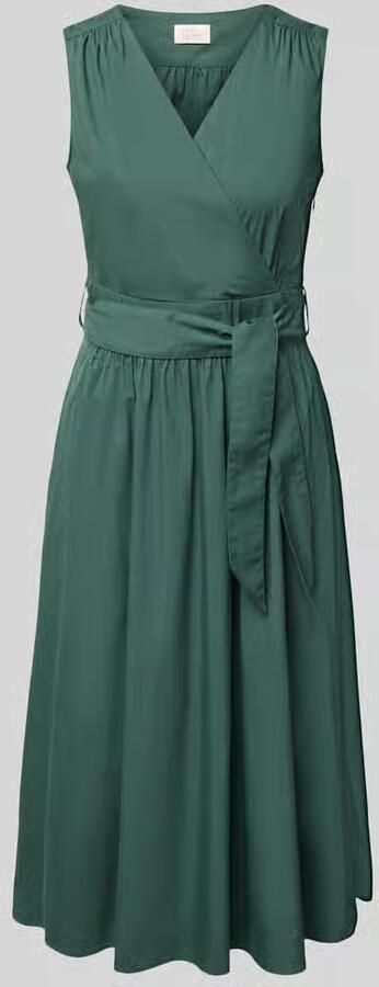 ROBE LÉGÈRE Midi-jurk met V-hals en bindceintuur - Foto 2