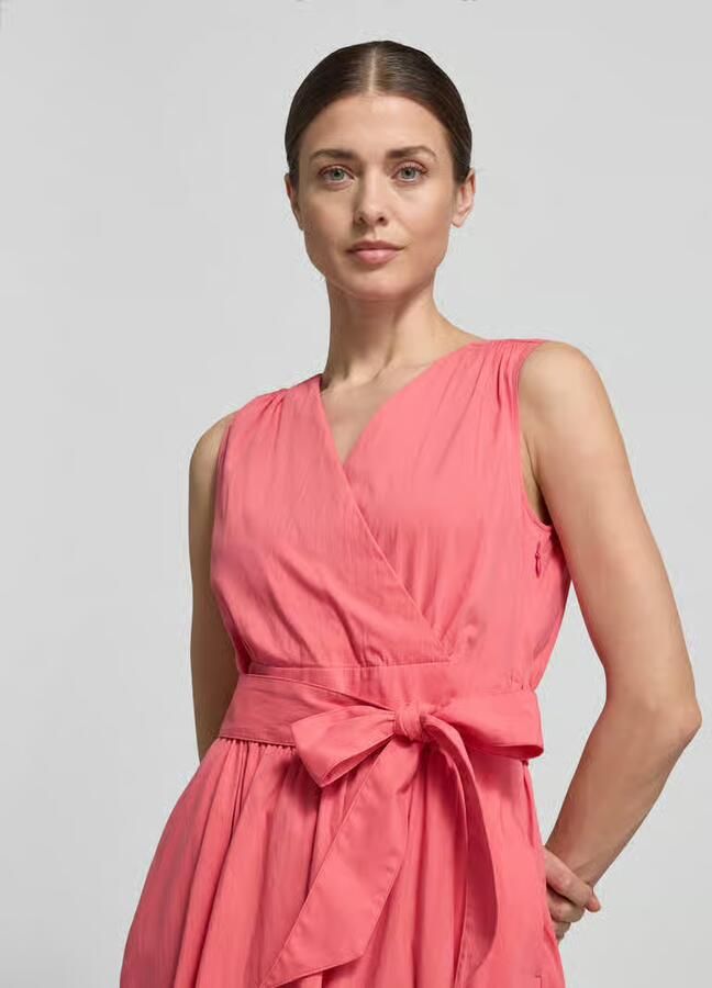 ROBE LÉGÈRE Midi-jurk met V-hals en bindceintuur