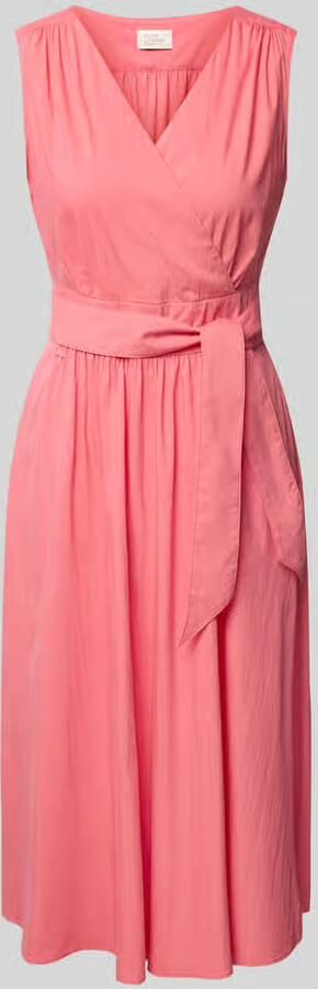 ROBE LÉGÈRE Midi-jurk met V-hals en bindceintuur - Foto 2