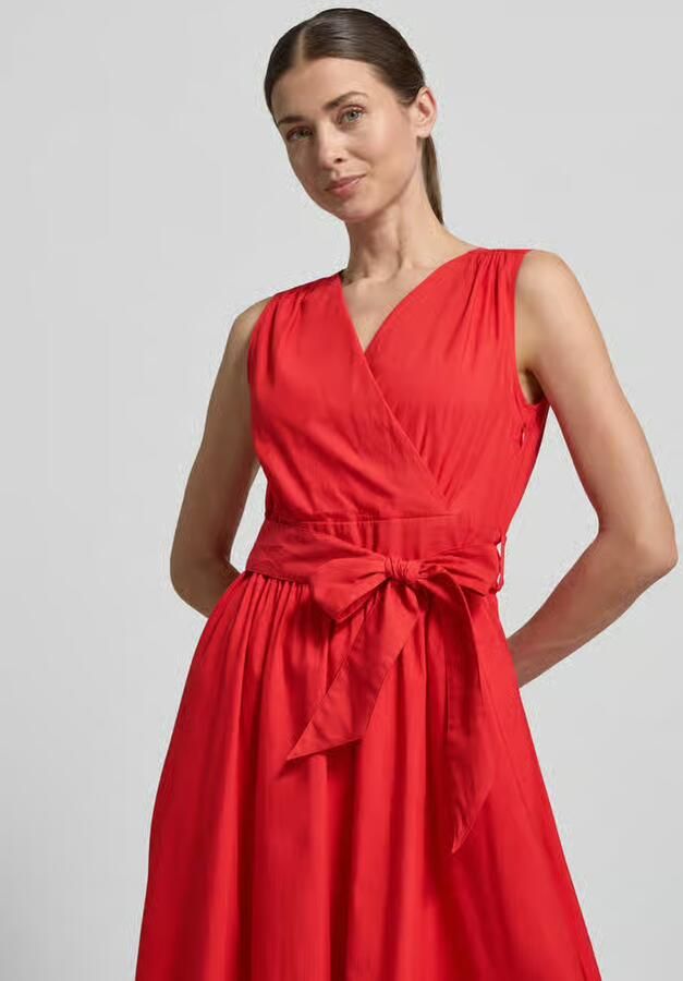 ROBE LÉGÈRE Midi-jurk met V-hals en bindceintuur