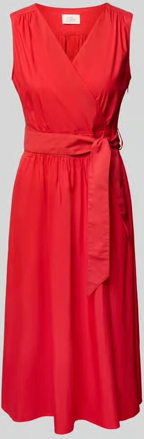 ROBE LÉGÈRE Midi-jurk met V-hals en bindceintuur - Foto 2