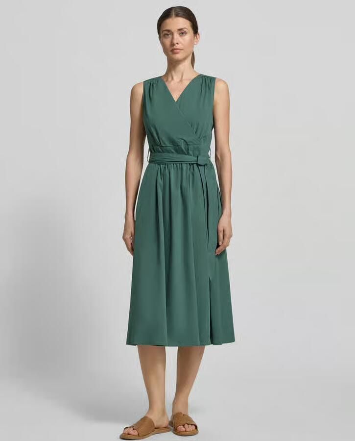 ROBE LÉGÈRE Midi-jurk met V-hals en bindceintuur - Foto 2