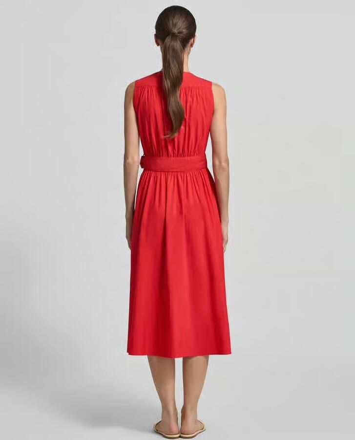 ROBE LÉGÈRE Midi-jurk met V-hals en bindceintuur