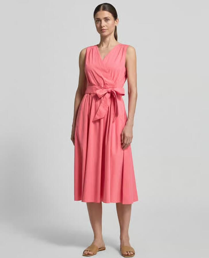 ROBE LÉGÈRE Midi-jurk met V-hals en bindceintuur - Foto 2