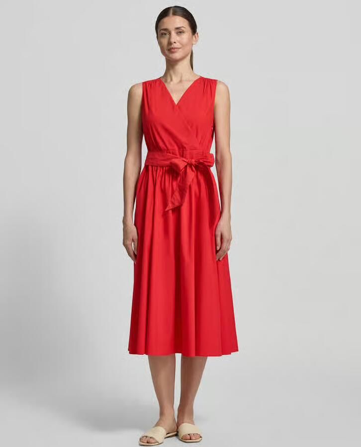 ROBE LÉGÈRE Midi-jurk met V-hals en bindceintuur - Foto 2