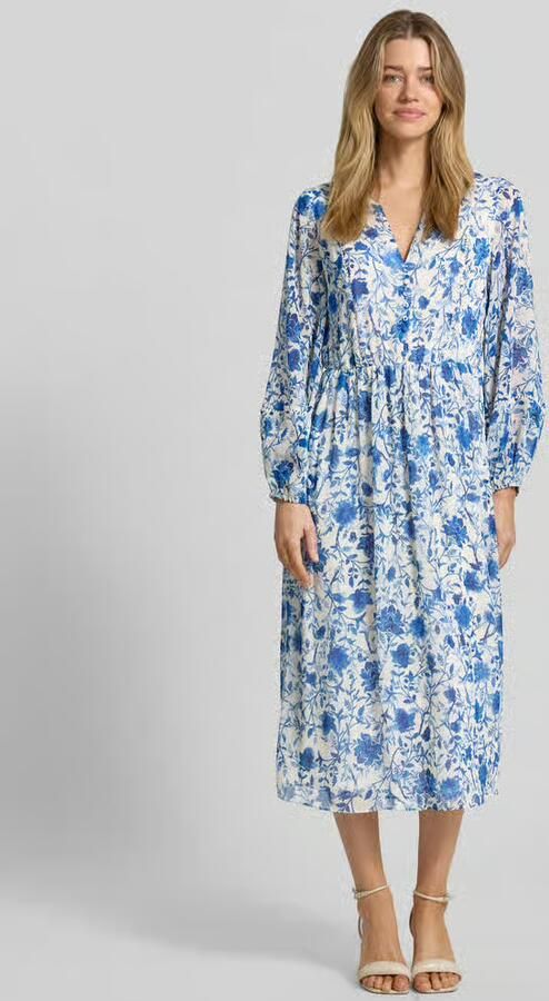 ROBE LÉGÈRE midi-jurk van zuivere viscose met florale all-over print - Foto 3