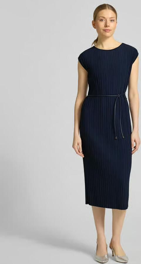 ROBE LÉGÈRE Midijurk met ronde hals en bindriem - Foto 3