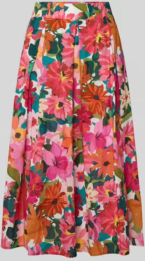 ROBE LÉGÈRE Midirok van puur katoen met stolpplooien - Foto 2