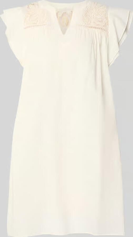 ROBE LÉGÈRE relaxed fit mini-jurk met opengewerkte borduursels