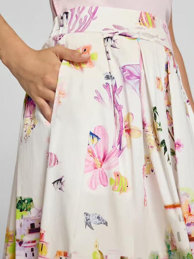 ROBE LÉGÈRE Uitlopende midi-rok van katoenmix - Foto 2
