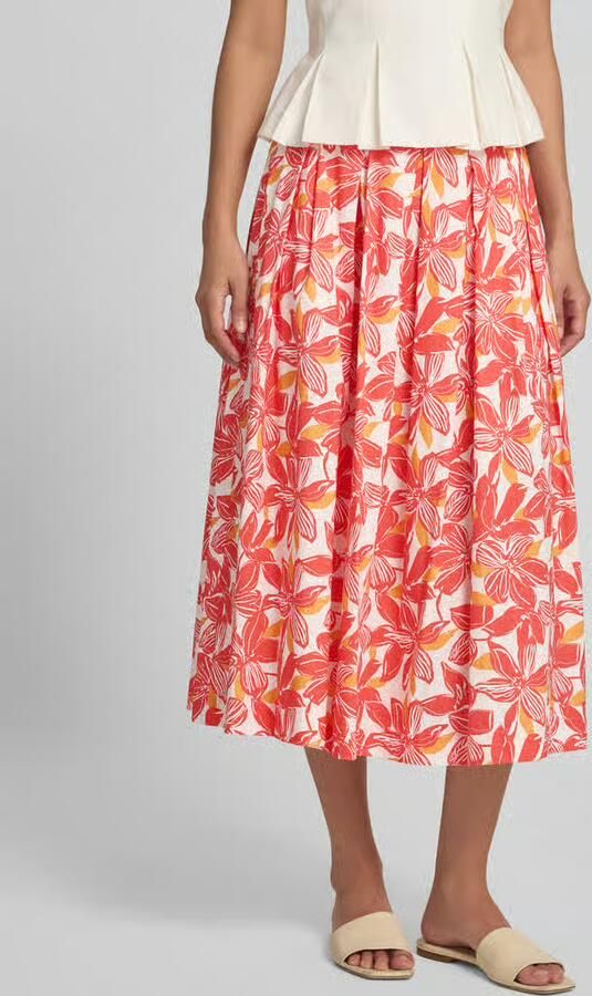 ROBE LÉGÈRE Uitlopende midi-rok van katoenmix - Foto 3