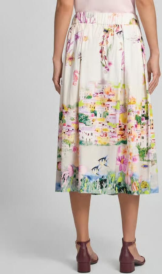 ROBE LÉGÈRE Uitlopende midi-rok van katoenmix - Foto 4