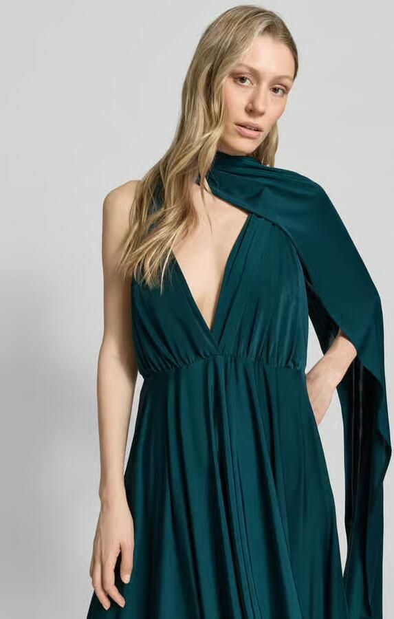 Rose Avenue Knie-lange cocktailjurk met diepe V-hals