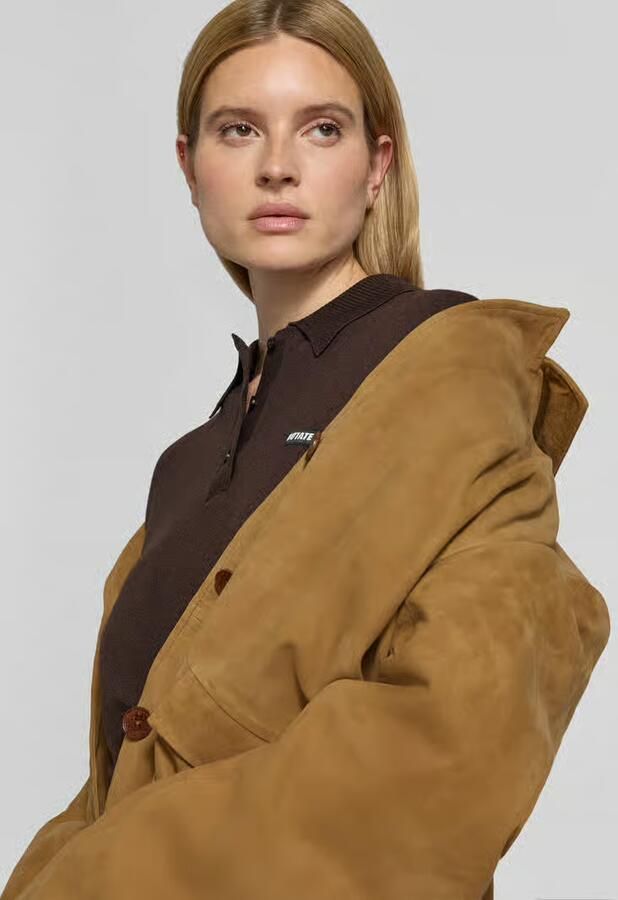 ROTATE Blazer van echt geitenvelours
