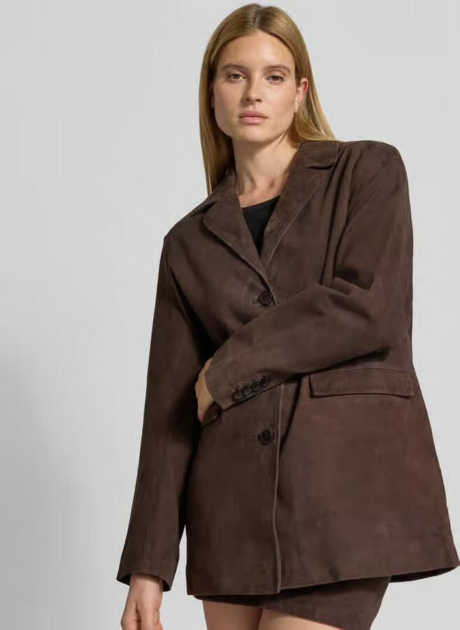 ROTATE Blazer van echt geitenvelours