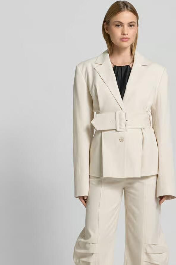 ROTATE Blazer van linnenmix met tailleriem - Foto 2