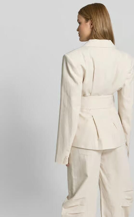 ROTATE Blazer van linnenmix met tailleriem
