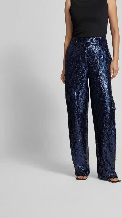 Rotate Birger Christensen Marineblauwe Sequin Riem Broek Blue Dames - Foto 2