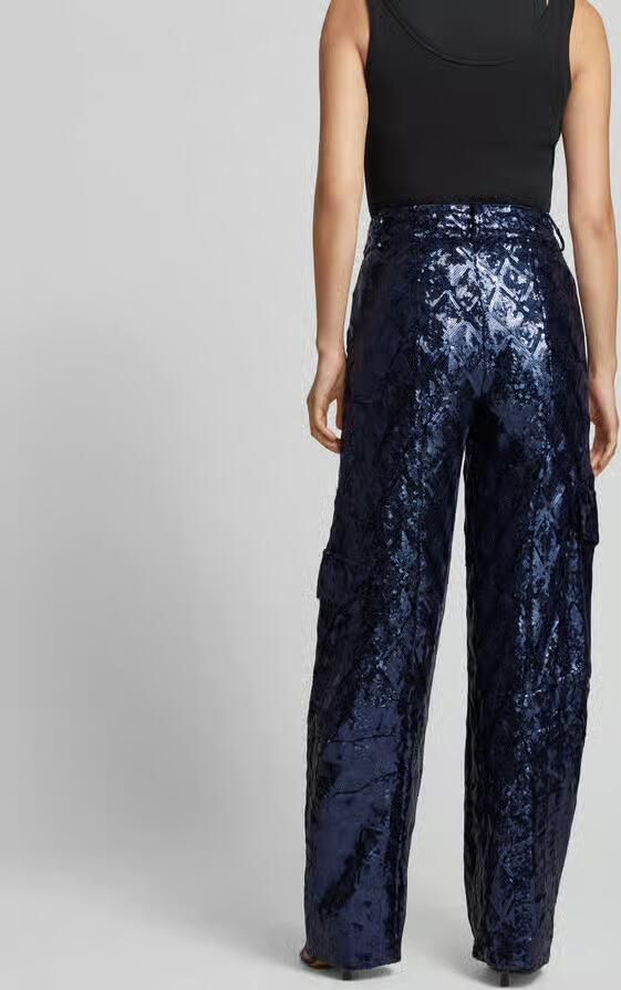 Rotate Birger Christensen Soft Fit Taps Toelopende Broek Blue Dames