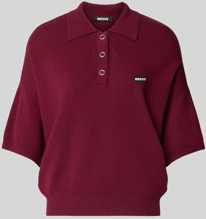 ROTATE Cropped boxy fit gebreid poloshirt