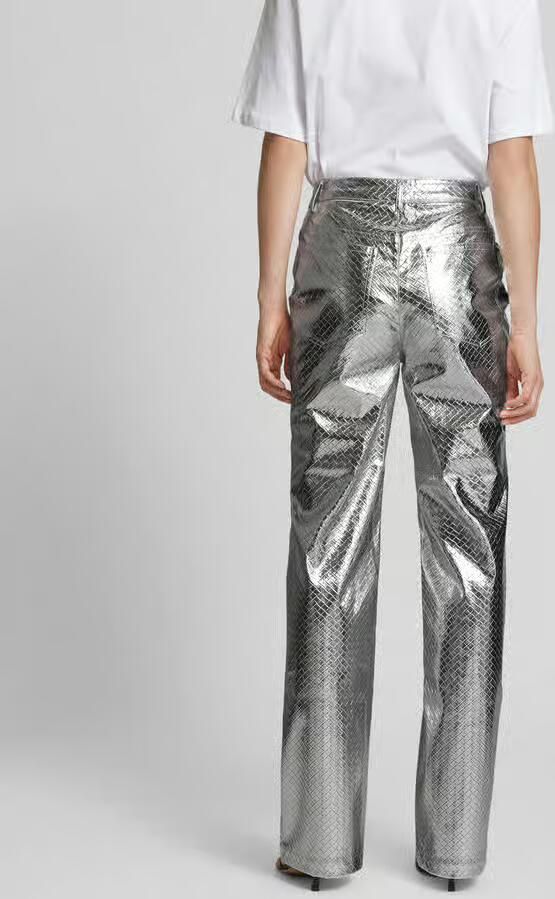 Rotate Birger Christensen Gevlochten Straight Broek Gray Dames - Foto 2
