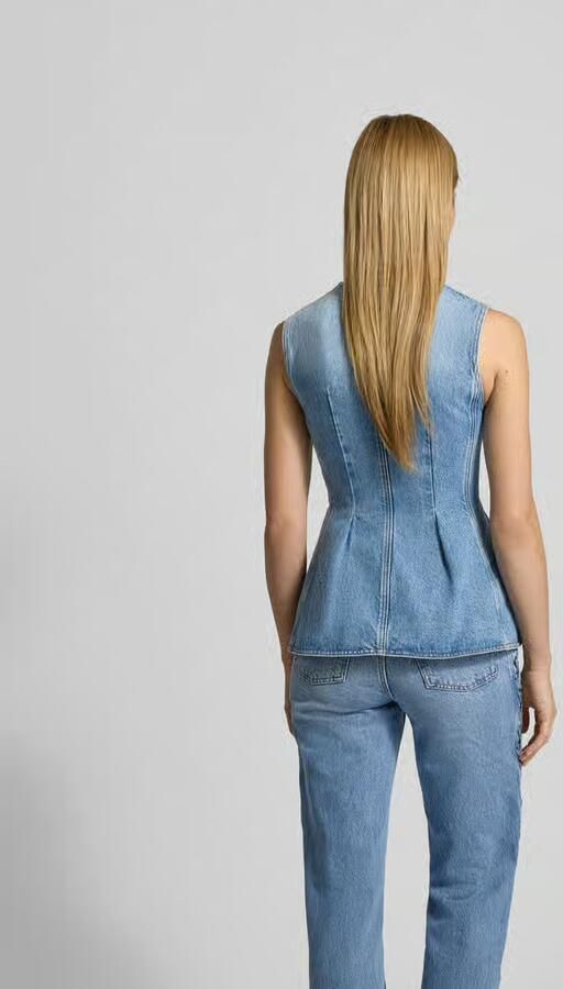 ROTATE flared fit top in denimlook
