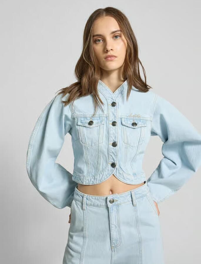 ROTATE Kort jeansjack met knoopsluiting